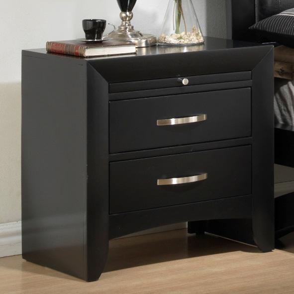 Crown Mark Galinda B43802 2 Drawer Night Stand with Pull Out Tray